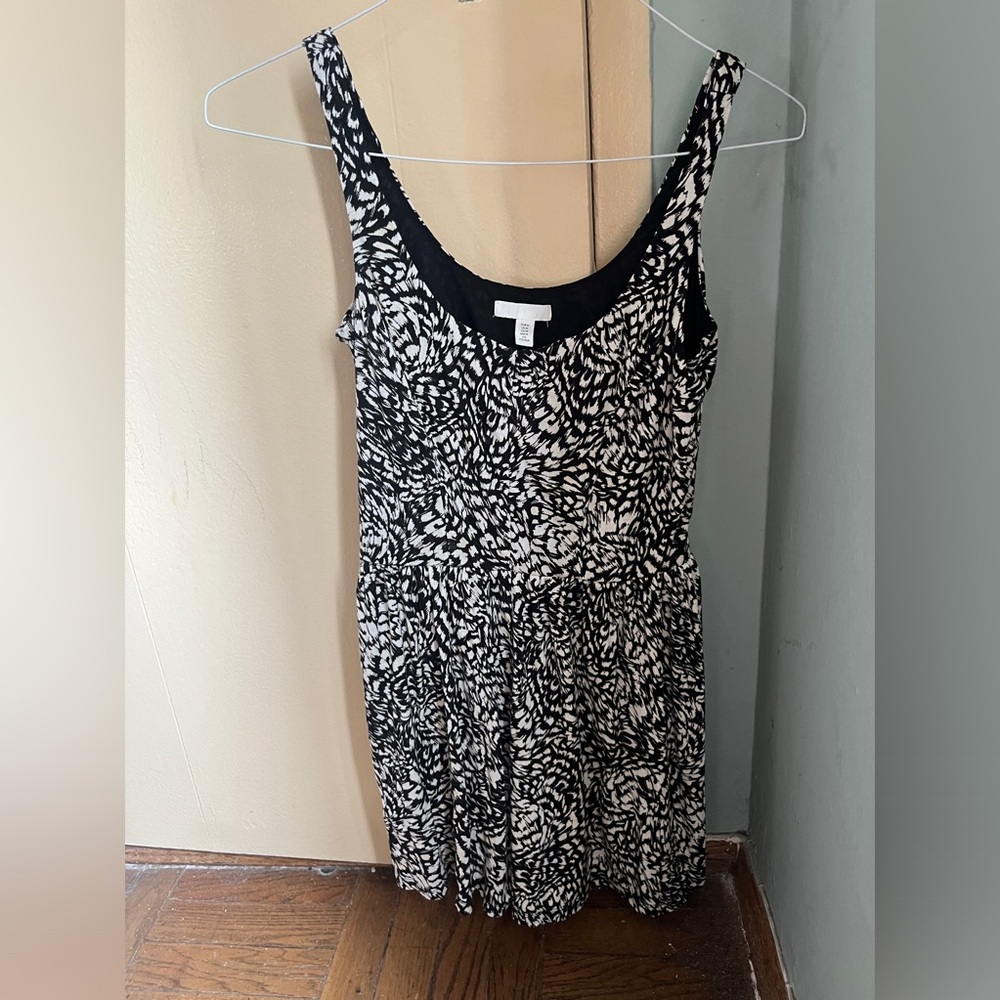 H&M black and white leopard romper